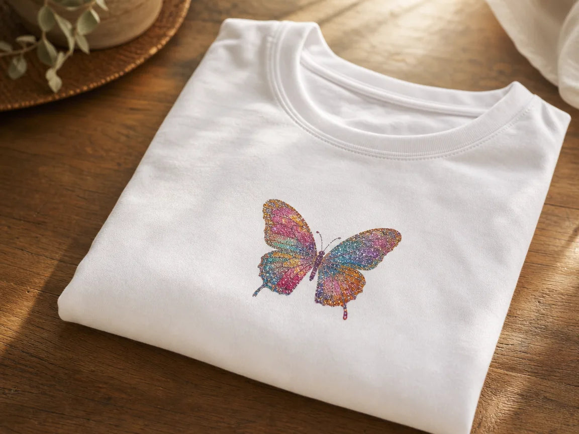 Glitter DTF transfer, full color sparkle